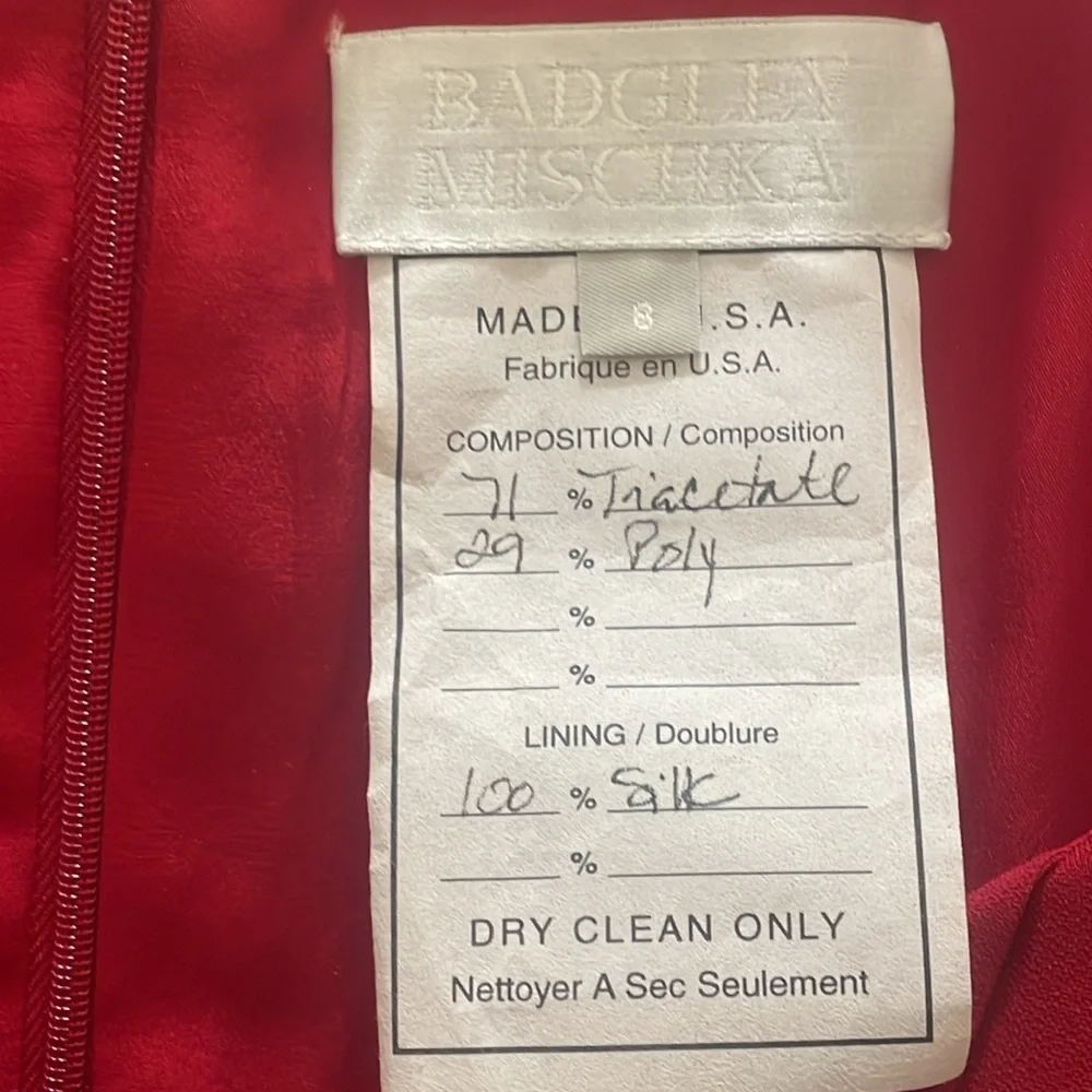 Badgley Mischka VINTAGE RED jersey gown size 8 - Picture 15 of 15